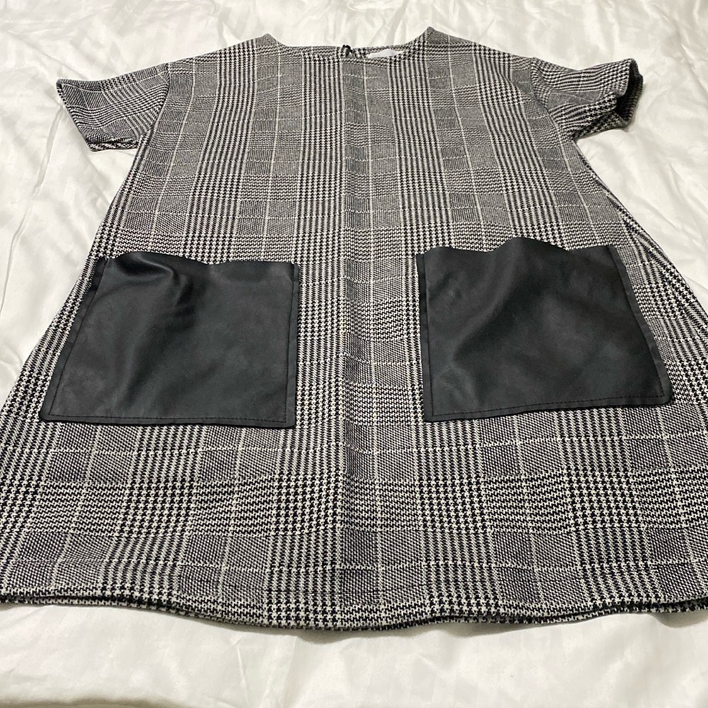 Zara girls size 11/12 woven plaid dress.